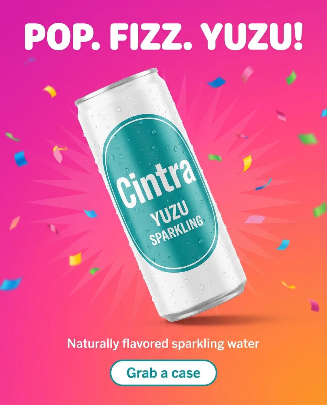 Yuzu sparkling water static ad — sample concept