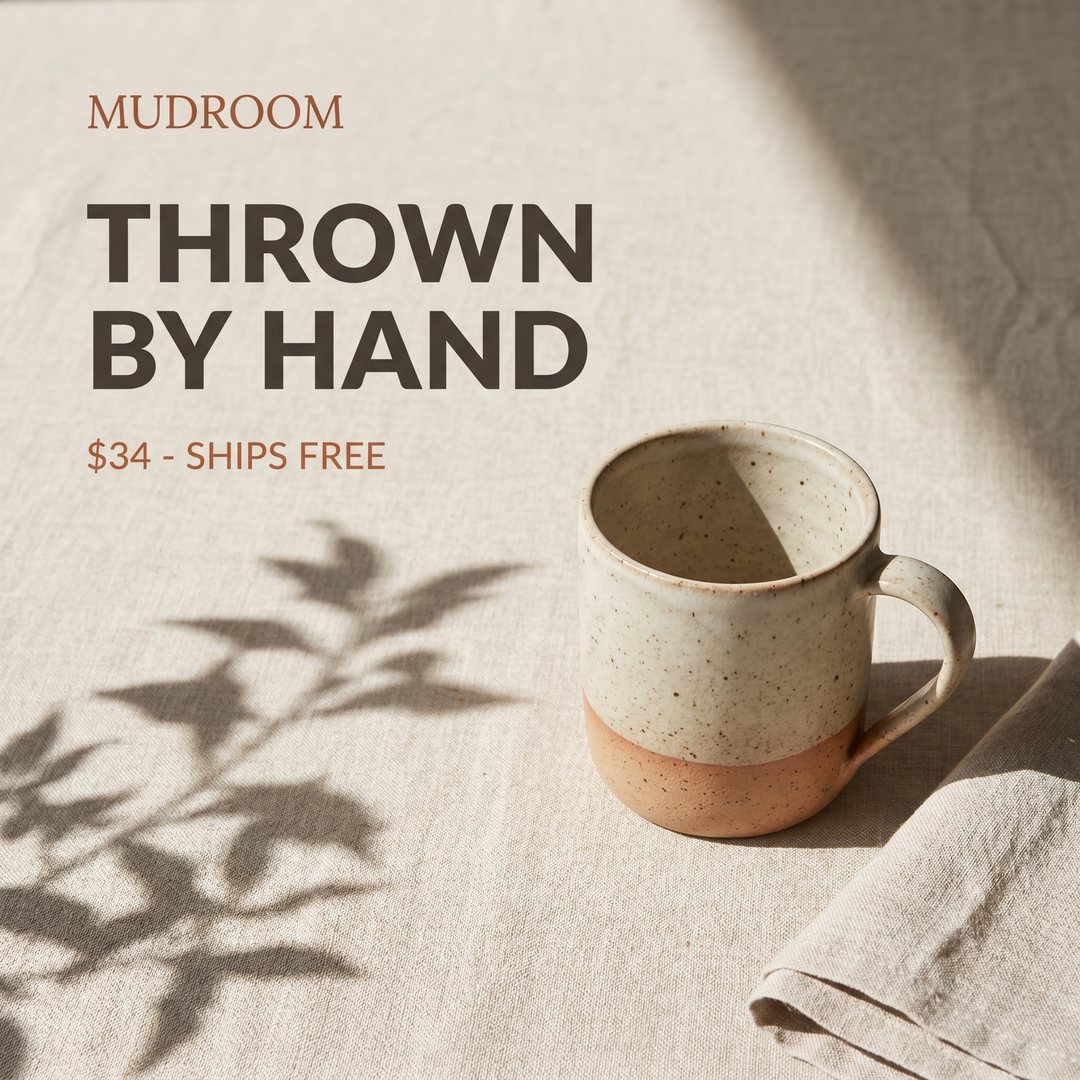 Ceramic mug static ad — sample concept