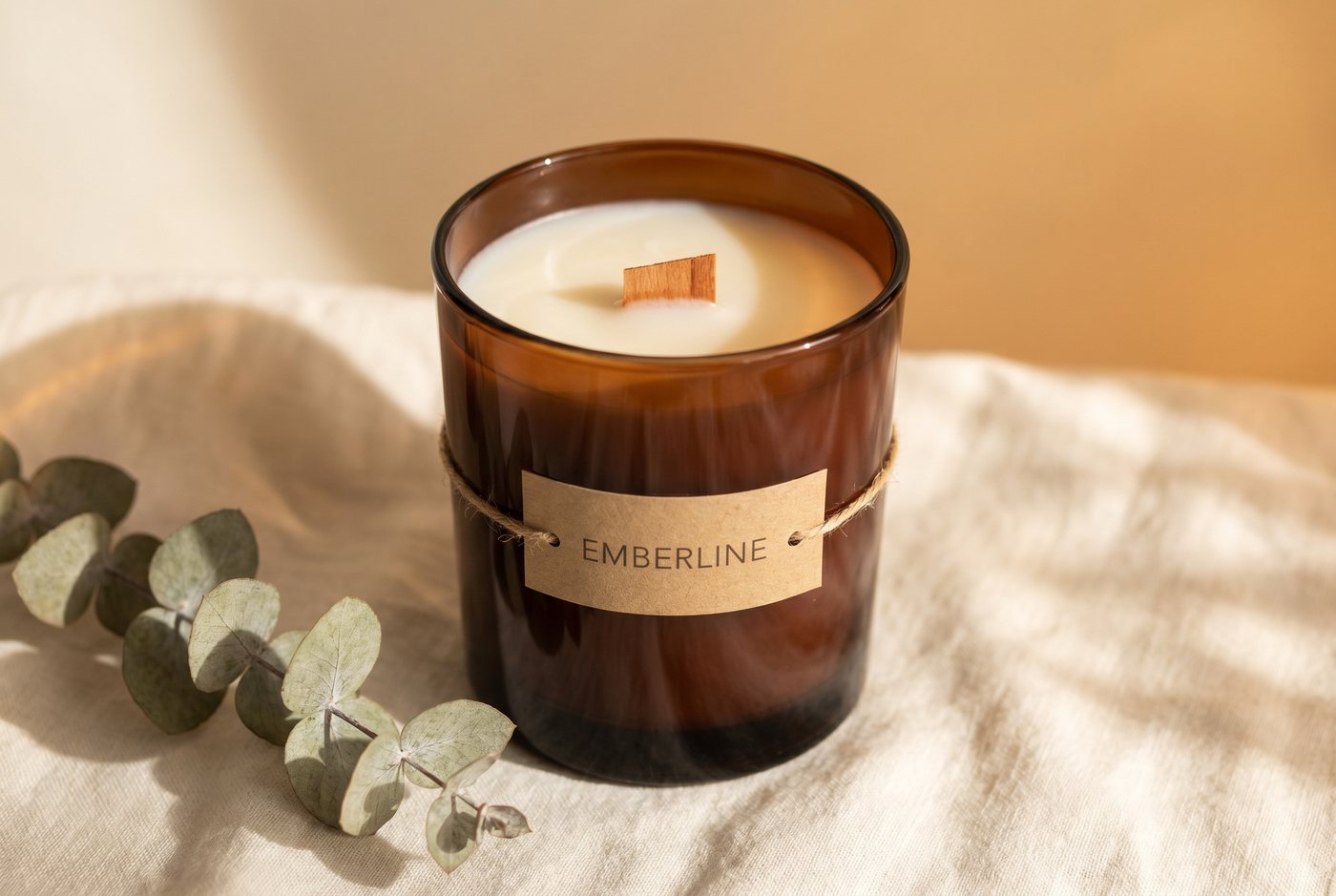 Candle lifestyle ad, wide — sample concept